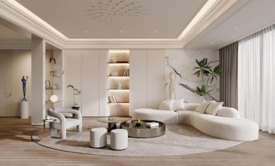 现代客厅3D模型下载